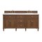 James Martin Vanities 72''Double Vanity, Mid-Century Walnut w/ 3 CM White Zeus Quartz Top 424-V72-WLT-3WZ - alternate 1